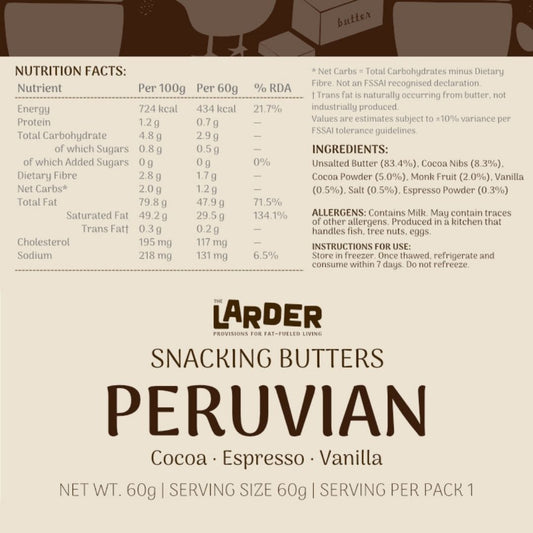 Peruvian Snacking Butter - Cocoa, Espresso & Vanilla