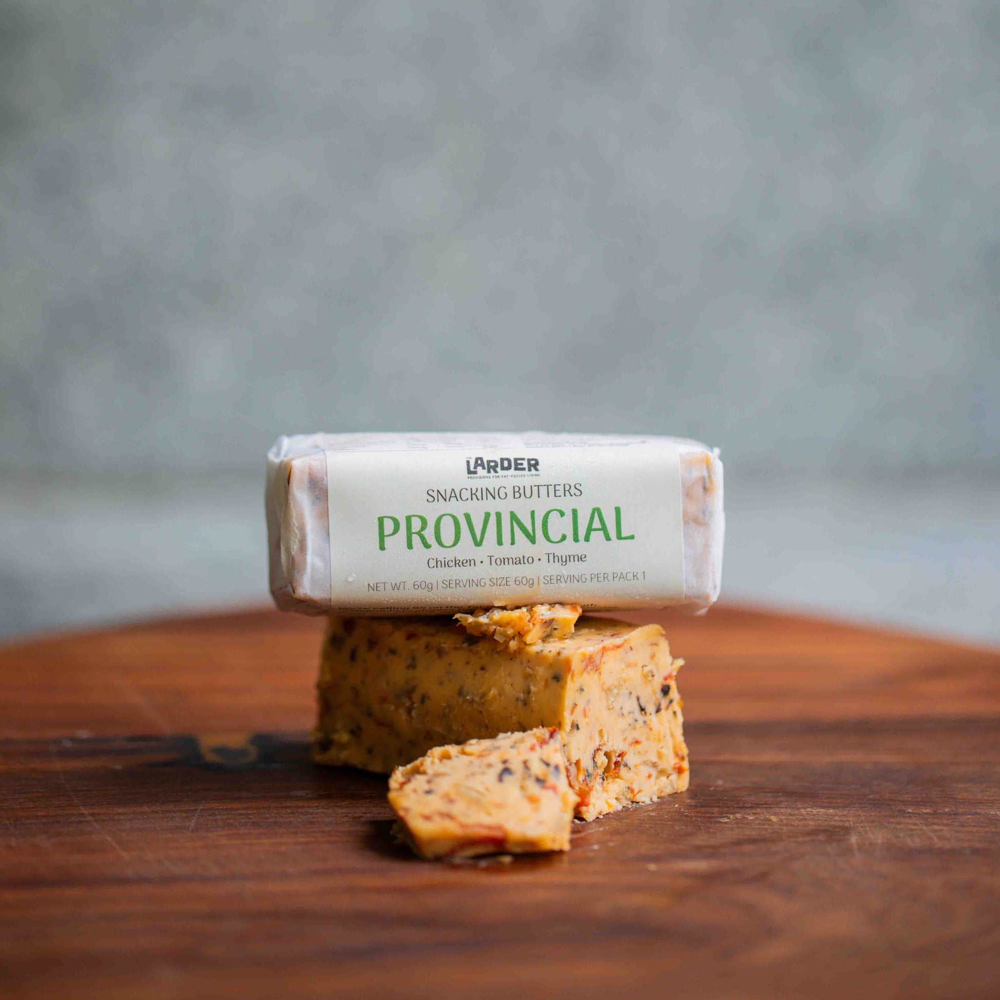 Provincial snacking butter with chicken, tomato and thyme — savoury keto compound butter, no seed oils, made in Bangalore by The Larder