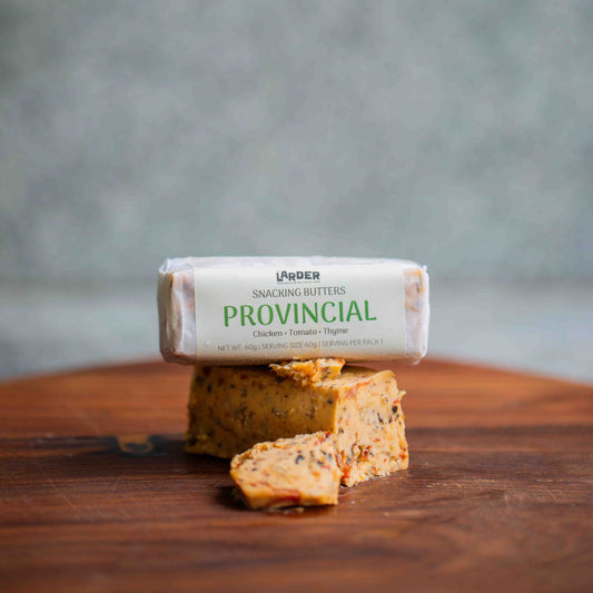 Provincial snacking butter with chicken, tomato and thyme — savoury keto compound butter, no seed oils, made in Bangalore by The Larder