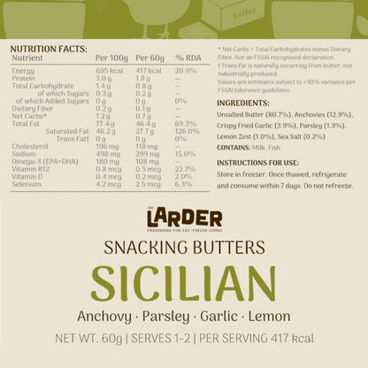 Sicilian Snacking Butter - Anchovy, Parsley, Garlic & Lemon