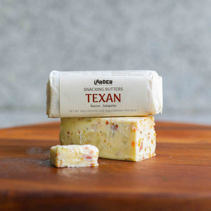 Texan snacking butter with bacon and jalapeño — smoky keto compound butter, no seed oils, made in Bangalore by The Larder