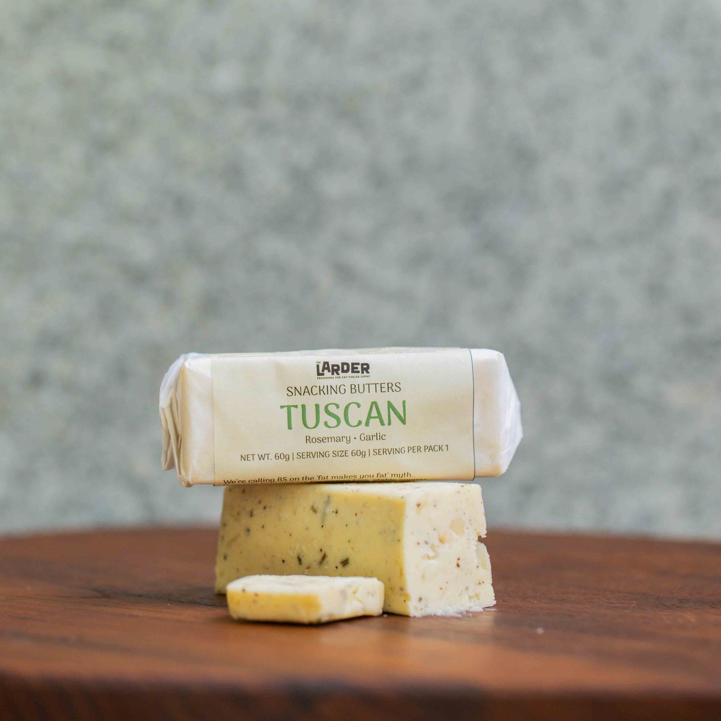Tuscan snacking butter with rosemary and garlic — keto compound butter, no seed oils, made in Bangalore by The Larder