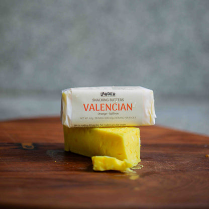 Valencian snacking butter with orange and saffron — keto compound butter, no seed oils, made in Bangalore by The Larder